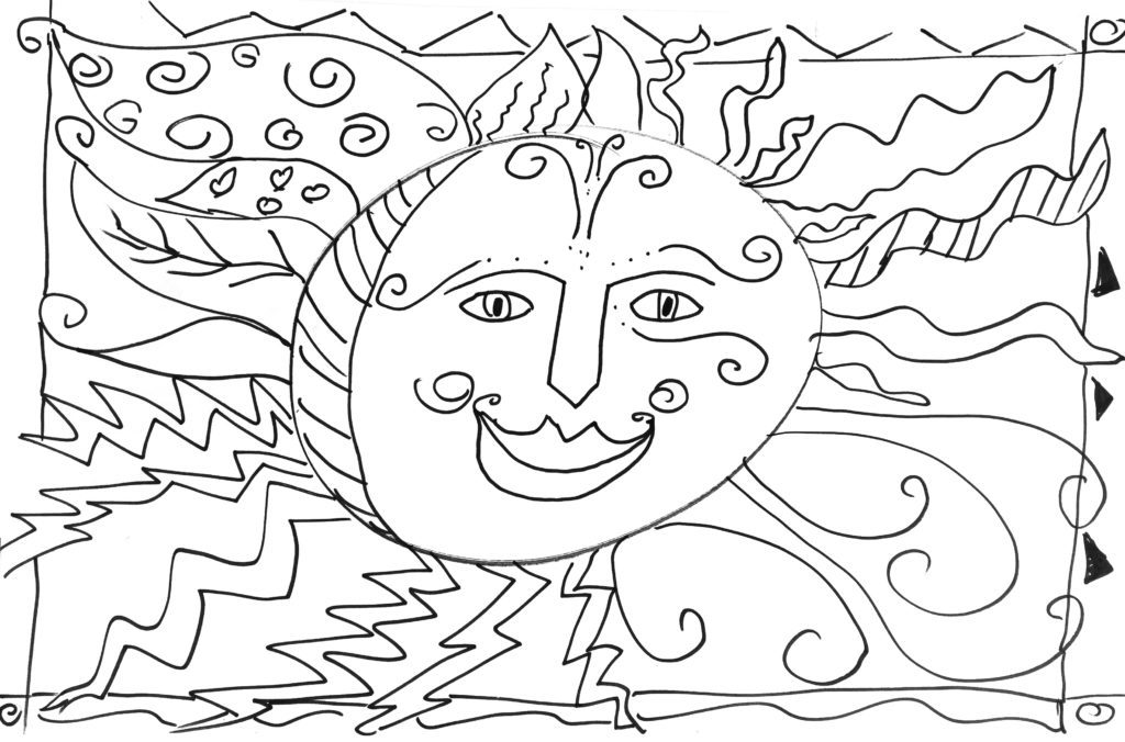 Line Art of a Sun