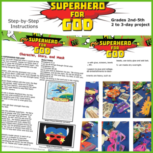 Superhero for God art and creative writing lesson