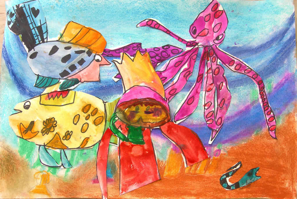 How to draw fish from the summer ocean vacation.