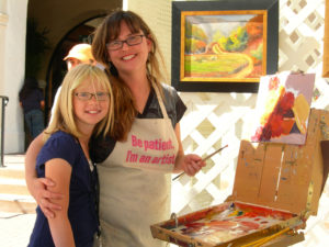 Painting demonstration at the fair.