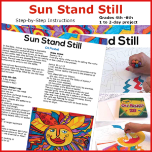 Oil pastel sun drawing art lesson