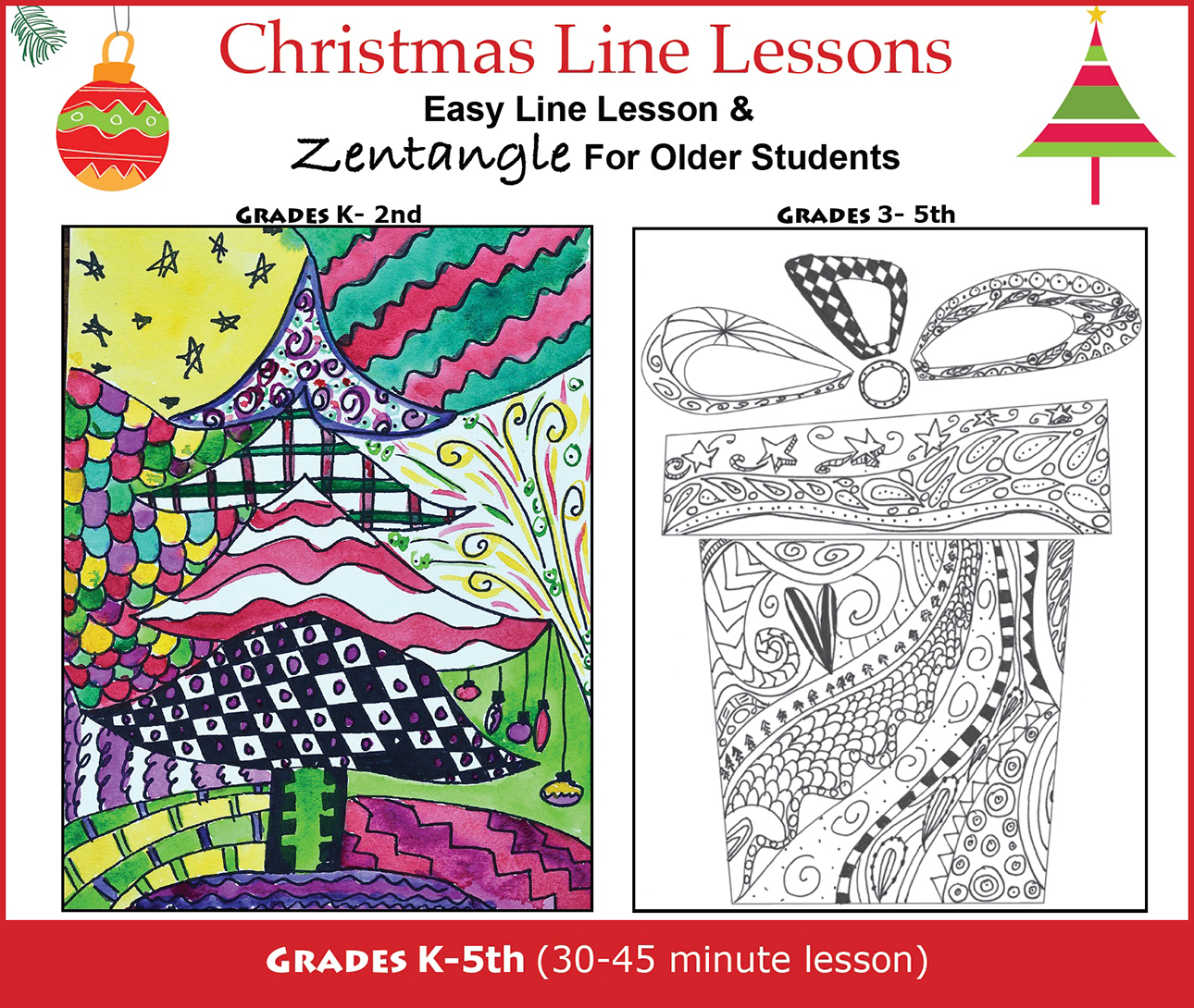 Christmas Doodle Zentangle Art Lesson Christian Art Lessons