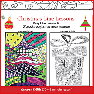 Christmas Doodle Zentangle Art Lesson