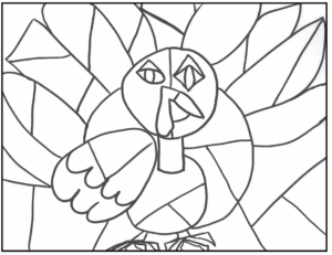 Picasso's Thanksgiving Turkey Coloring Page