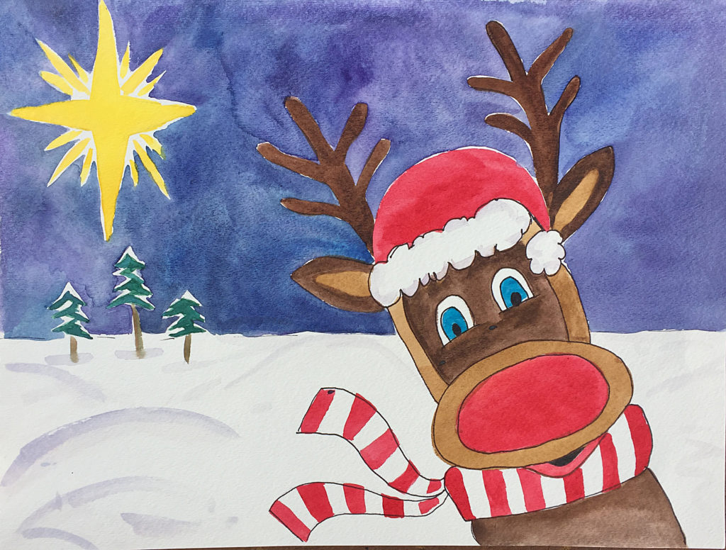 Christmas Reindeer Creative Writing Project Art Drawing & Painting Lesson