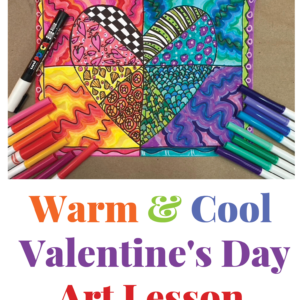 Valentine’s Day Warm & Cool Color Art Lesson with Christian Art Lessons