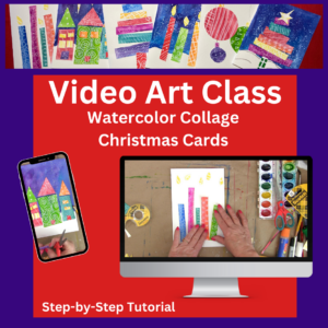 Watercolor Collage Christmas Cards Video Class